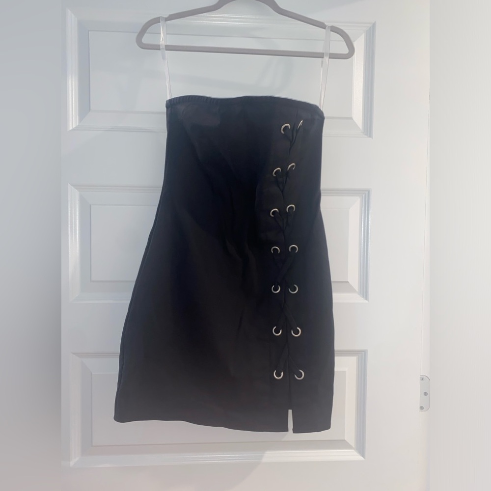 by the way. Women’s Black Lace-Up Mini Dress - Medium